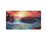 QSYFNBZL Gaming Mouse Pad Psychedelic Niagara Falls at Night Mousepad 40x75cm Desk Mat with Stitched EdgesNon Slip Rubber Waterproof Durable for Home OfficeGaming