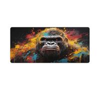 QSYFNBZL Large Gmaing Mouse Pad Artistic Gorilla Large Mouse Mat 40x90cm Desk Mat with Stitched EdgeComputer Desk AccessoriesNon Slip Base