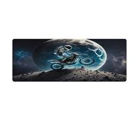 QSYFNBZL Large Gmaing Mouse Pad Astronaut Riding Motorbike Mouse Mat 30x80cm Keyboard Desk Mat Non Slip Rubber And Waterproof Surface for PC Laptop Desk