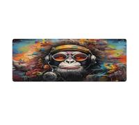 QSYFNBZL Large Gmaing Mouse Pad Colorful Monkey Long Mouse Pads 30x80cm Table Mat Suitable for Various Scenarios Such As Work Play And Study