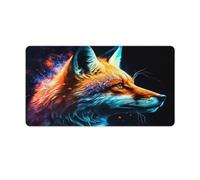 QSYFNBZL Large Gmaing Mouse Pad Fox Extra Large Mouse Mat 40x75cm Desk Pad with Stitched Edges Durable Non Slip Natural Rubber Base