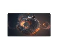 QSYFNBZL Large Gmaing Mouse Pad Fox Extra Large Mouse Mat 40x75cm Desk Pad with Stitched Edges Durable Non Slip Natural Rubber Base