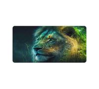QSYFNBZL Large Gmaing Mouse Pad Galaxy Lion Table Mat Premium Textured Non Slip Waterproof Stitched Edges for Gaming Office Home 30x60cm