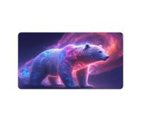 QSYFNBZL Large Gmaing Mouse Pad Galaxy Polar Bear Mouse Mat 40x75cm Keyboard Desk Mat Stitched Edges Smooth Surface for Speed Control Anti Slip Base