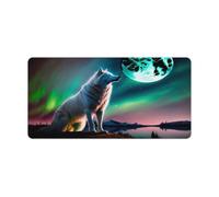 QSYFNBZL Large Gmaing Mouse Pad Lone Wolf Sings His Mouse Mat 30x60cm Keyboard Desk Mat Non Slip Rubber And Waterproof Surface for PC Laptop Desk
