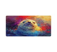 QSYFNBZL Large Gmaing Mouse Pad Oil Painting Seal Large Mouse Mat 40x90cm Desk Pad for Laptop Computer PC Office Cute Design Desk Accessories