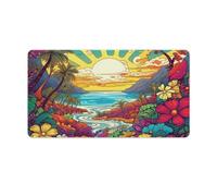 QSYFNBZL Large Gmaing Mouse Pad Psychedelic Flowers Sun Long Mouse Pads 40x75cm Table Mat Suitable for Various Scenarios Such As Work Play And Study
