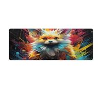 QSYFNBZL Large Gmaing Mouse Pad Psychedelic Fox Long Mouse Pads 30x80cm Table Mat Suitable for Various Scenarios Such As Work Play And Study