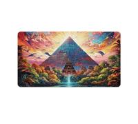 QSYFNBZL Large Gmaing Mouse Pad Psychedelic Indian Pyramid Table Mat Premium Textured Non Slip Waterproof Stitched Edges for Gaming Office Home 40x75cm