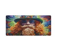 QSYFNBZL Large Gmaing Mouse Pad Psychedelic Leprechaun Long Mouse Pads 40x90cm Table Mat Suitable for Various Scenarios Such As Work Play And Study