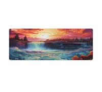 QSYFNBZL Large Gmaing Mouse Pad Psychedelic Niagara Falls at Night Extra Large Mouse Mat 30x80cm Desk Pad with Stitched Edges Durable Non Slip Natural Rubber Base