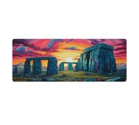 QSYFNBZL Large Gmaing Mouse Pad Psychedelic Stonehenge at Night Long Mouse Pads 30x80cm Table Mat Suitable for Various Scenarios Such As Work Play And Study