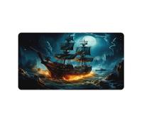 QSYFNBZL Large Gmaing Mouse Pad Sailing Pirate Ship Large Mouse Mat 40x75cm Desk Mat with Stitched EdgeComputer Desk AccessoriesNon Slip Base