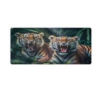 QSYFNBZL Large Gmaing Mouse Pad Two Tiger Cubs Large Mouse Mat 40x90cm Desk Mat with Stitched EdgeComputer Desk AccessoriesNon Slip Base