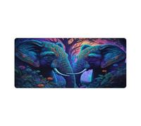 QSYFNBZL Large Mouse Mat Abstract Elephants Desk Mat Rubber Non Slip Base Waterproof And Stain Proof Suitable for PC MacBookLaptop 40x90cm