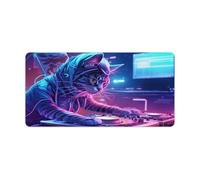 QSYFNBZL Large Mouse Mat Cats That Play Discs Desk Mat Rubber Non Slip Base Waterproof And Stain Proof Suitable for PC MacBookLaptop 30x60cm