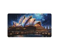 QSYFNBZL Large Mouse Mat Psychedelic Sydney Opera House Desk Mat Rubber Non Slip Base Waterproof And Stain Proof Suitable for PC MacBookLaptop 40x75cm
