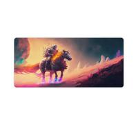 QSYFNBZL Large Mouse Mat Riding My Space Horse Desk Mat Rubber Non Slip Base Waterproof And Stain Proof Suitable for PC MacBookLaptop 40x90cm
