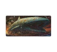 QSYFNBZL Large Mouse Mat Whale Whaled by Whalers Desk Mat Rubber Non Slip Base Waterproof And Stain Proof Suitable for PC MacBookLaptop 40x90cm