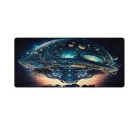 QSYFNBZL Large Mouse Pad Alien Spaceship over Desk Pad Rubber Non Slip Base Waterproof And Stain Proof Suitable for PC MacBookLaptop 40x90cm