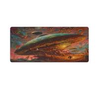 QSYFNBZL Large Mouse Pad Alien Spaceship Saucer Computer Keyboard Mouse Mat 40x90cm Mice Pad with Non Slip Base And Stitched Edge for Office Gaming