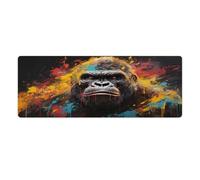 QSYFNBZL Large Mouse Pad Artistic Gorilla Mouse Mat 30x80cm Table Pad Anti Fray Stitched Edges Non Slip Rubber Base Improved Precision And Speed