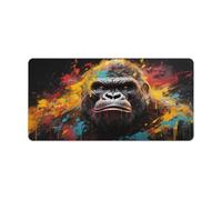 QSYFNBZL Large Mouse Pad Artistic Gorilla Washable Mouse Mat 30x60cm Large Desk Mat with Stitched Edges Durable Non Slip Natural Rubber Base