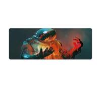 QSYFNBZL Large Mouse Pad Astronaut Stitched Edges Mouse Pad 30x80cm Keyboard Desk Mat with Anti Slip Rubber Base Extended for Office Home
