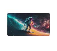 QSYFNBZL Large Mouse Pad Astronaut Surfing The Star Stitched Edges Mouse Pad 40x75cm Keyboard Desk Mat with Anti Slip Rubber Base Extended for Office Home