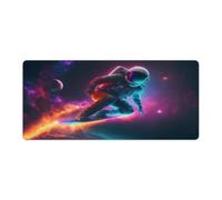 QSYFNBZL Large Mouse Pad Astronaut Surfing The Star Washable Mouse Mat 40x90cm Large Desk Mat with Stitched Edges Durable Non Slip Natural Rubber Base
