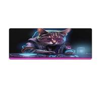 QSYFNBZL Large Mouse Pad Cats That Play Discs Desk Pad Rubber Non Slip Base Waterproof And Stain Proof Suitable for PC MacBookLaptop 30x80cm