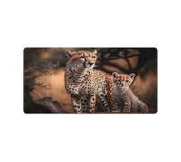 QSYFNBZL Large Mouse Pad Cheetah with Cub Mouse Mat 30x60cm Keyboard Desk Mat for Maintaining Excellent Speed And ControlNon Slip Rubber Base