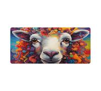 QSYFNBZL Large Mouse Pad Colourful Graffiti Sheep Mouse Mat 40x90cm Keyboard Desk Mat for Maintaining Excellent Speed And ControlNon Slip Rubber Base