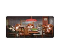 QSYFNBZL Large Mouse Pad Dogs Playing Poker Mouse Mat 40x90cm Table Pad Anti Fray Stitched Edges Non Slip Rubber Base Improved Precision And Speed