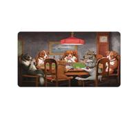 QSYFNBZL Large Mouse Pad Dogs Playing Poker Washable Mouse Mat for Gaming Sensors Low Surface Friction Non Slip Mac And PC Gaming Accessories 40x75cm