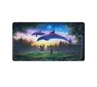 QSYFNBZL Large Mouse Pad Dolphins Manipulation Computer Keyboard Mouse Mat 40x75cm Mice Pad with Non Slip Base And Stitched Edge for Office Gaming