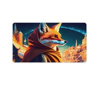 QSYFNBZL Large Mouse Pad Fox Mouse Mat 40x75cm Table Pad Anti Fray Stitched Edges Non Slip Rubber Base Improved Precision And Speed
