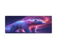 QSYFNBZL Large Mouse Pad Galaxy Polar Bear Washable Mouse Mat 30x80cm Large Desk Mat with Stitched Edges Durable Non Slip Natural Rubber Base