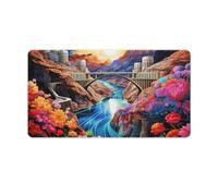 QSYFNBZL Large Mouse Pad Psychedelic Hoover Dam Mouse Mat 40x75cm Keyboard Desk Mat for Maintaining Excellent Speed And ControlNon Slip Rubber Base