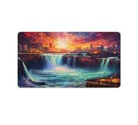 QSYFNBZL Large Mouse Pad Psychedelic Niagara Falls at Night Washable Mouse Mat 40x75cm Large Desk Mat with Stitched Edges Durable Non Slip Natural Rubber Base