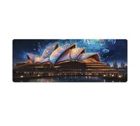QSYFNBZL Large Mouse Pad Psychedelic Sydney Opera House Desk Pad Rubber Non Slip Base Waterproof And Stain Proof Suitable for PC MacBookLaptop 30x80cm