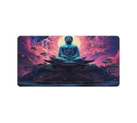 QSYFNBZL Large Mouse Pad Psychedelic The Great Buddha Desk Pad Rubber Non Slip Base Waterproof And Stain Proof Suitable for PC MacBookLaptop 30x60cm