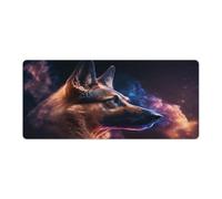 QSYFNBZL Large Mouse Pad Spirit German Shepherd Computer Keyboard Mouse Mat 40x90cm Mice Pad with Non Slip Base And Stitched Edge for Office Gaming
