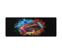 QSYFNBZL Mouse Pad American Football Splash Washable Mouse Mat 30x80cm Table Mat with Non Slip Rubber Base And Stitched Edge for Home Office Gaming Work