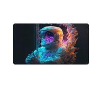 QSYFNBZL Mouse Pad Astronaut in Galaxy Helmet Desk Mat Smooth Glide Feeling with Steady Controlstitched Edges Uniform High Density Rubber 40x75cm