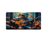QSYFNBZL Mouse Pad Astronaut Playing Guitar Washable Mouse Mat 30x60cm Table Mat with Non Slip Rubber Base And Stitched Edge for Home Office Gaming Work