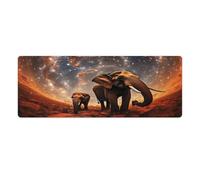 QSYFNBZL Mouse Pad Galaxies Elephants Large Mouse Mat 30x80cm Table Mat Premium Textured Non Slip Waterproof Stitched Edges for Gaming Office Home
