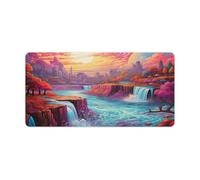 QSYFNBZL Mouse Pad Psychedelic Niagara Falls at Night Large Mouse Mat 30x60cm Table Mat Premium Textured Non Slip Waterproof Stitched Edges for Gaming Office Home