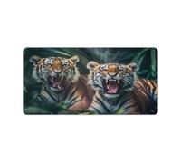 QSYFNBZL Mouse Pad Two Tiger Cubs Large Mouse Mat 30x60cm Table Mat Premium Textured Non Slip Waterproof Stitched Edges for Gaming Office Home
