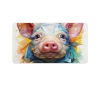 QSYFNBZL Mousepad Colourful Watercolour Pig Computer Keyboard Mouse Mat 40x75cm Large Desk Pad for Laptop PC Cute Office Supplies Desk Decro Accessories